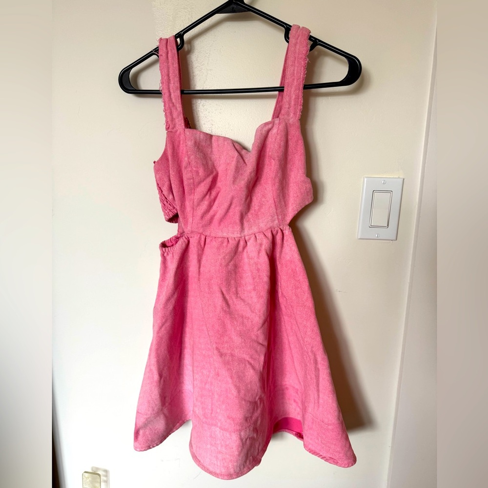 Vici Pink Denim Peekaboo Dress - M